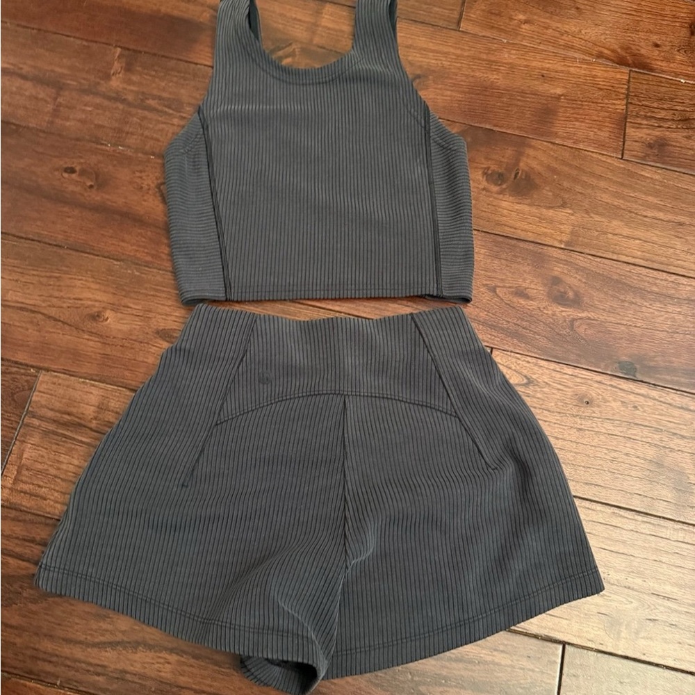 Lululemon Grey Ribbed  Set - Picture 2 of 3